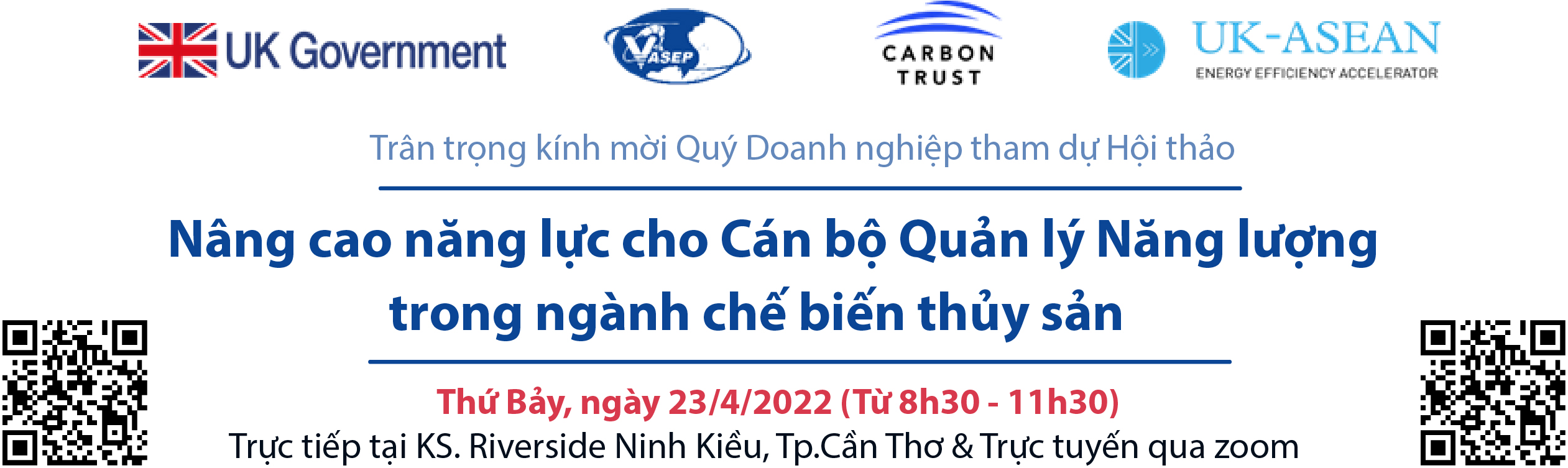 Hội thảo kết hợp trực tiếp và trực tuyến Nâng cao năng lực cho Cán bộ Quản lý Năng lượng trong ngành Chế biến thủy sản