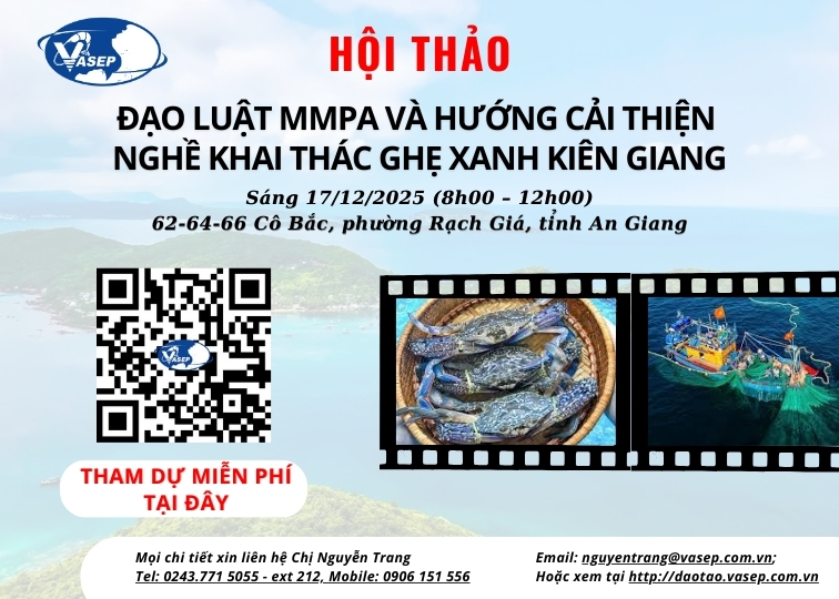 CHƯƠNG TRÌNH HỘI THẢO ĐẠO LUẬT MMPA VÀ HƯỚNG CẢI THIỆN NGHỀ KHAI THÁC  GHẸ XANH KIÊN GIANG