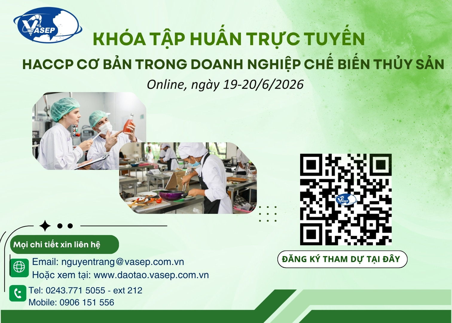Khóa tập huấn HACCP cơ bản trong doanh nghiệp chế biến thủy sản