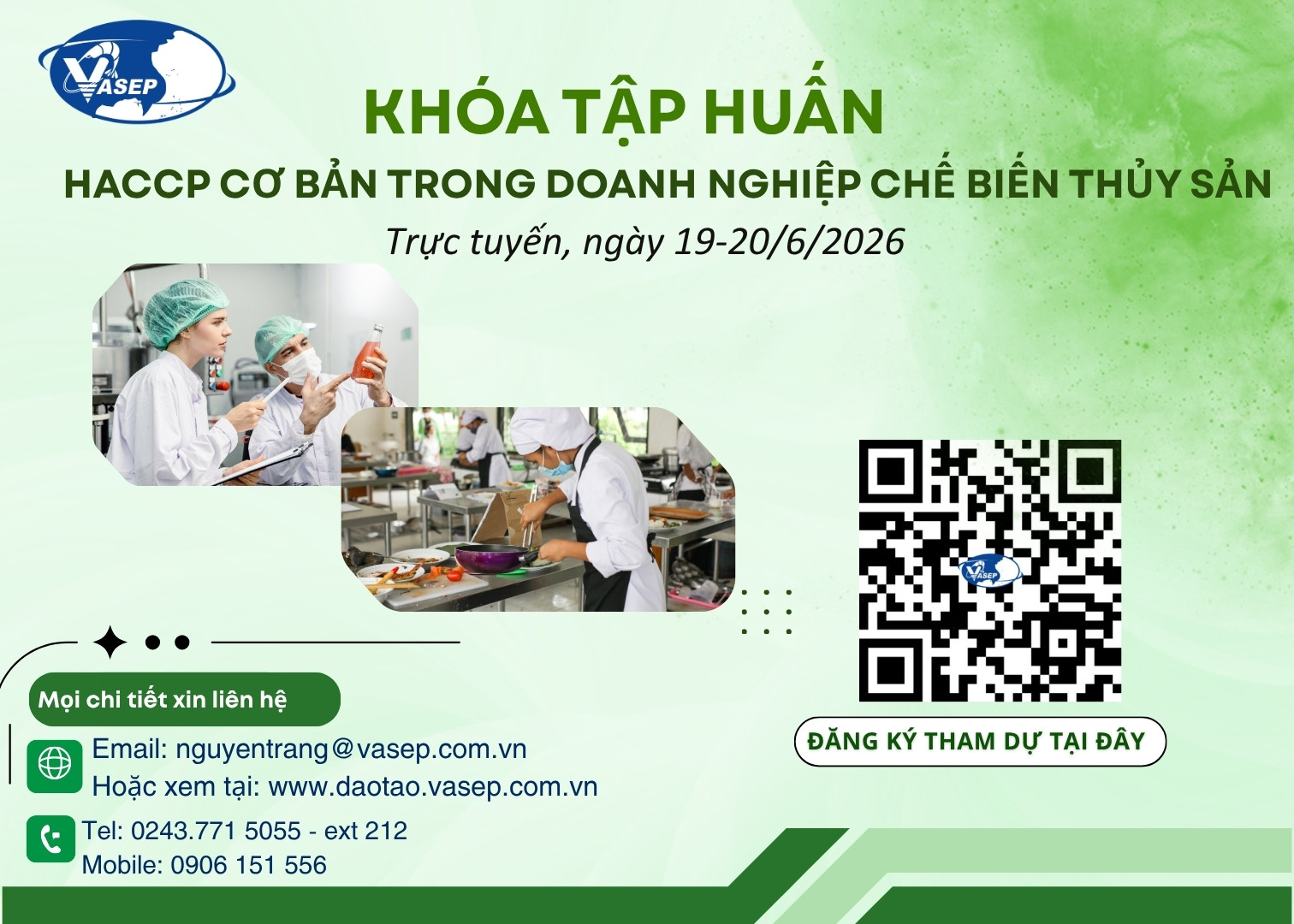Khóa tập huấn HACCP cơ bản trong doanh nghiệp chế biến thủy sản