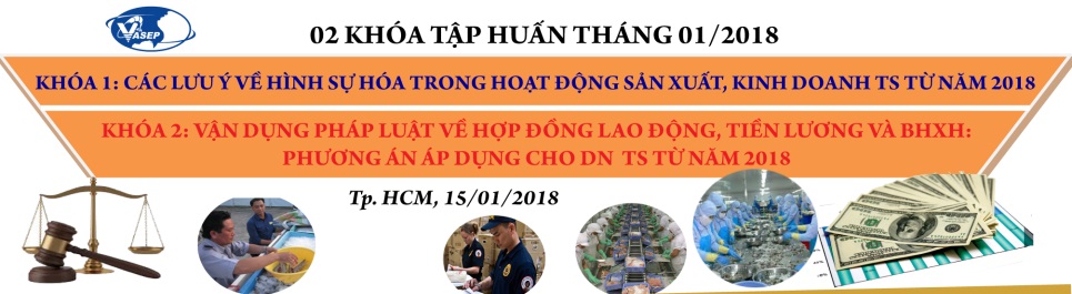 Khóa tập huấn 2 “Vận dụng pháp luật về hợp đồng lao động, tiền lương và BHXH Phương án áp dụng cho doanh nghiệp thủy sản từ 2018” 