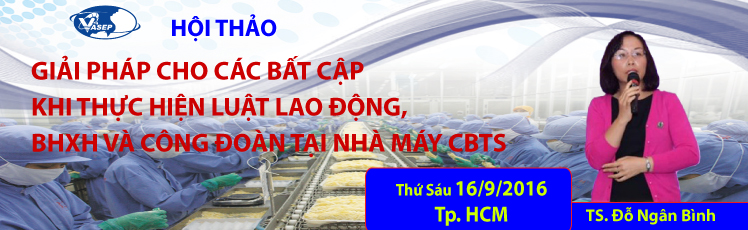 Hội thảo Giải pháp cho các bất cập khi thực hiện Luật Lao động, BHXH và Công đoàn tại nhà máy CB Thủy sản”