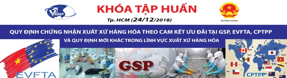Khóa tập huấn Quy định chứng nhận xuất xứ hàng hóa theo cam kết ưu đãi tại GSP, EVFTA, CPTPP và Quy định mới khác trong lĩnh vực xuất xứ hàng hóa. 