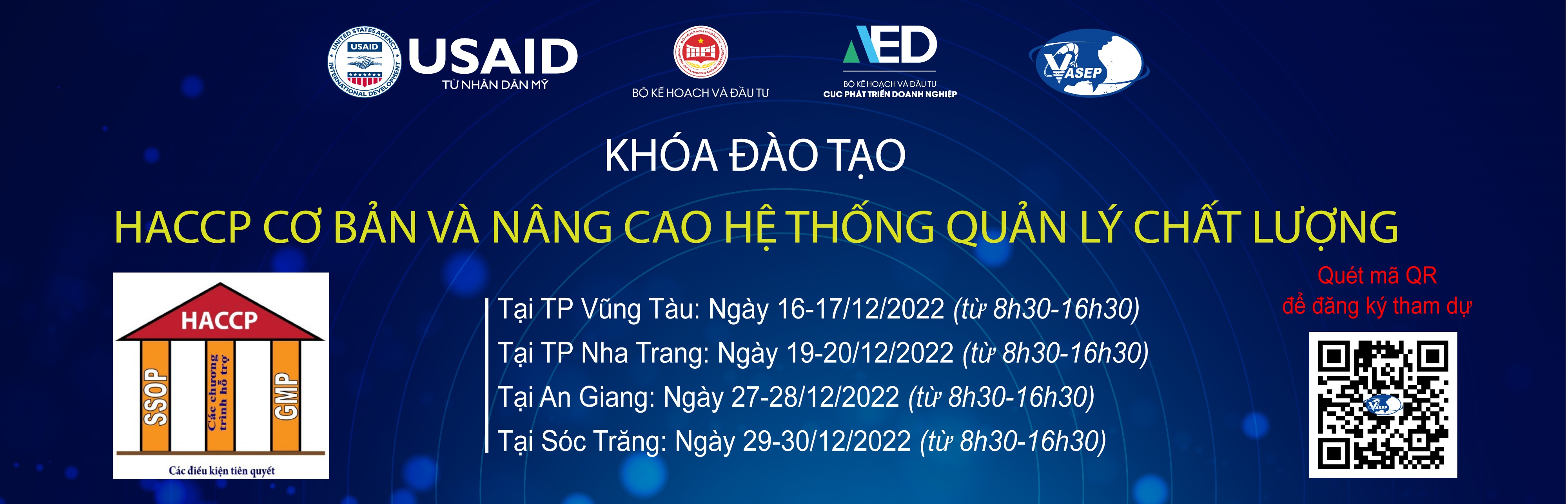 KHÓA TẬP HUẤN HACCP CƠ BẢN VÀ NÂNG CAO HỆ THỐNG QUẢN LÝ CHẤT LƯỢNG