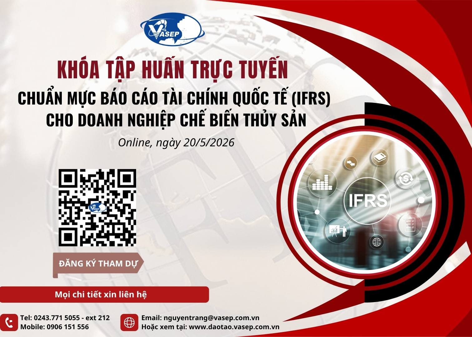 Khóa tập huấn Chuẩn mực báo cáo tài chính quốc tế (IFRS) cho doanh nghiệp chế biến thủy sản