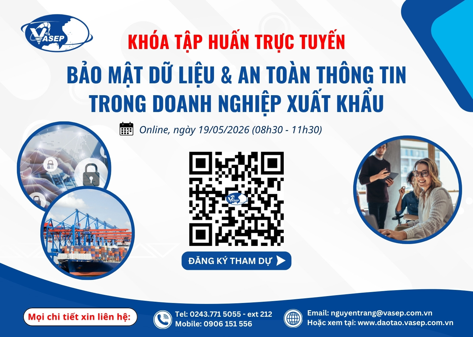 Khóa tập huấn Bảo mật dữ liệu  an toàn thông tin trong doanh nghiệp xuất khẩu