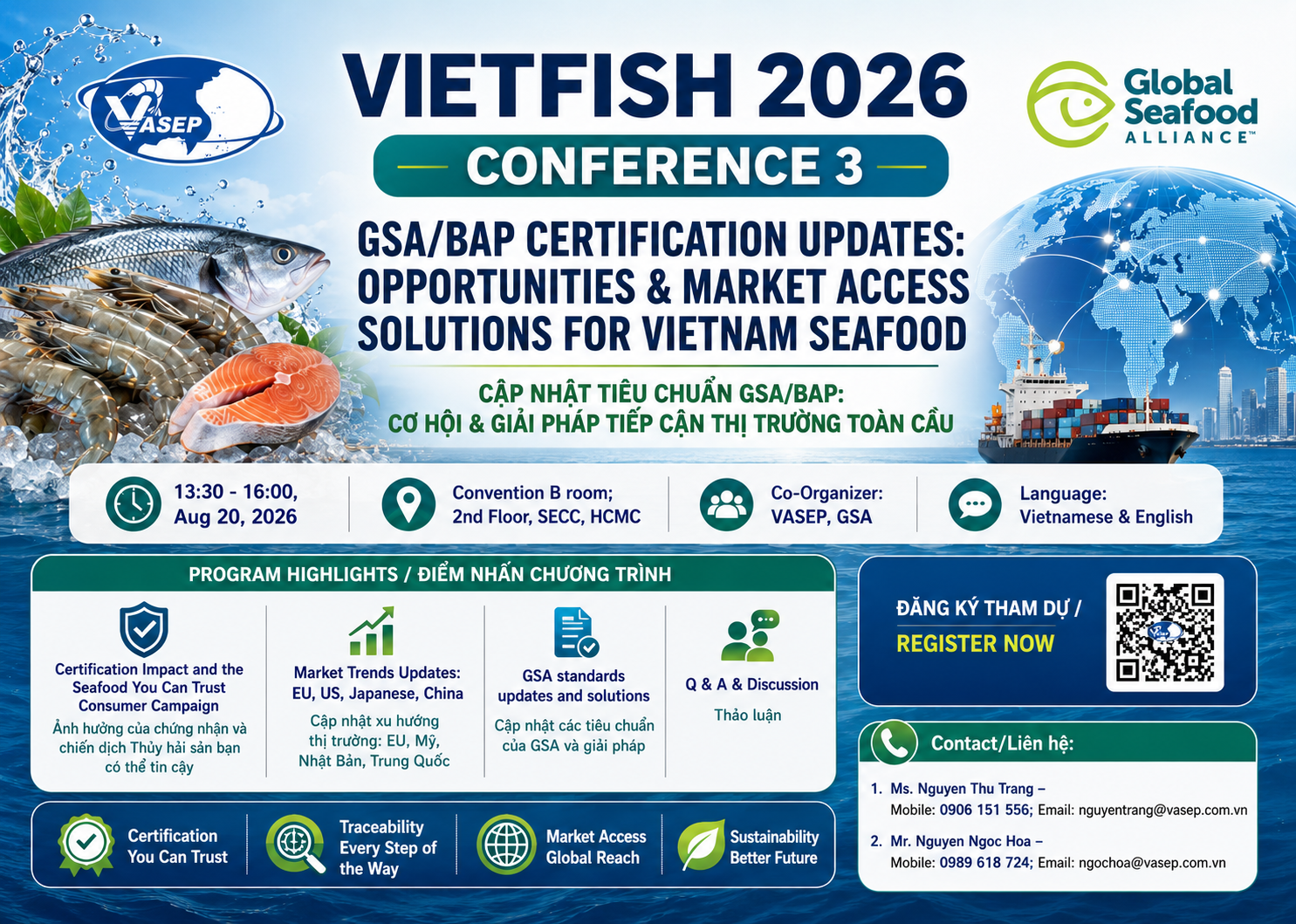 Chương trình Hội thảo Cập nhật tiêu chuẩn GSA BAP Cơ hội  giải pháp tiếp cận thị trường toàn cầu 