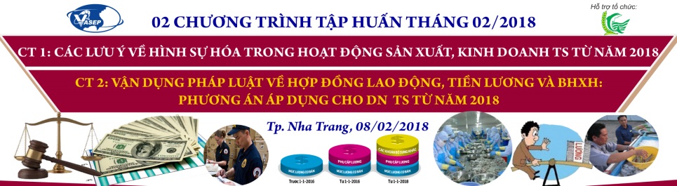 Chương trình 1 “Các lưu ý về hình sự hóa trong hoạt động sản xuất, kinh doanh thủy sản từ 2018”