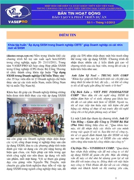 Bản tin hoạt động đào tạo và phát triển dự án số 1 - tháng 1-22012